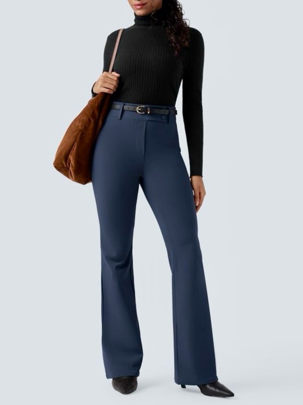 Halara Flex DayStretch High Waisted Flare Work Pants Navy Medium